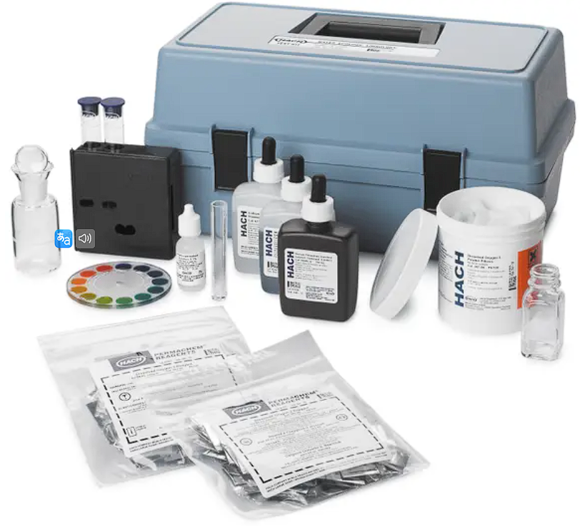 Carbon dioxide, dissolved oxygen, and pH test kit, model CA-10WR